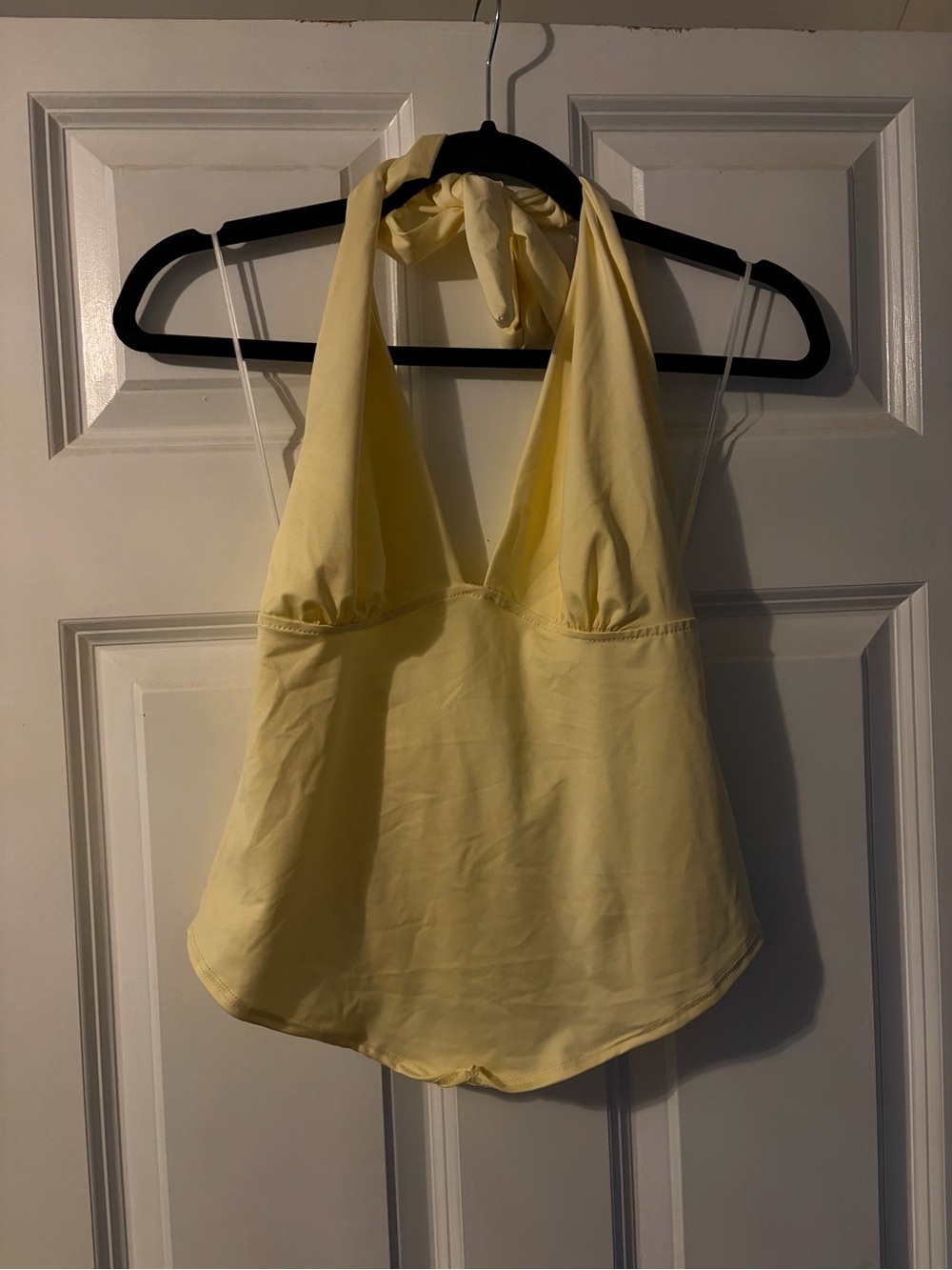 Women's Pale Yellow Halter Tank Top